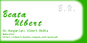 beata ulbert business card