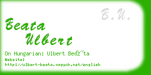 beata ulbert business card